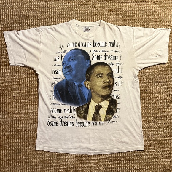 3XL XXXL Martin Luther King Junior MLK Barack Obama T-shirt White Graphic Tee - Picture 1 of 4